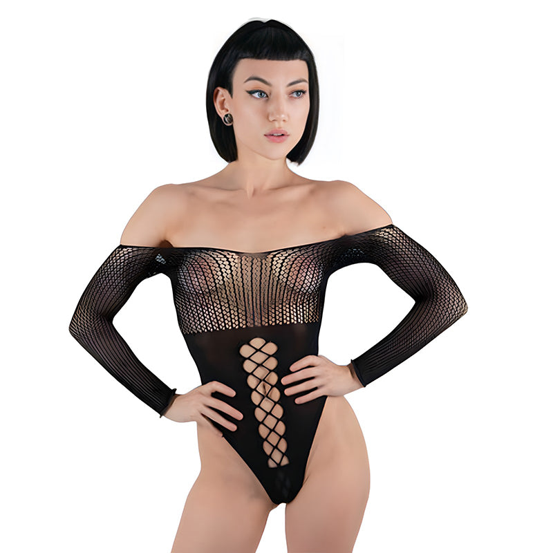 Music Legs Net Teddy With Cut Out Detailing