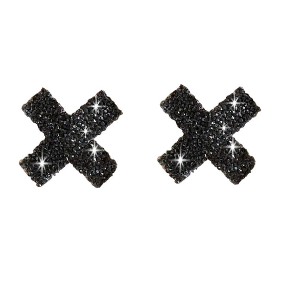 Rhinestone Encrusted X Shaped Nipple Covers