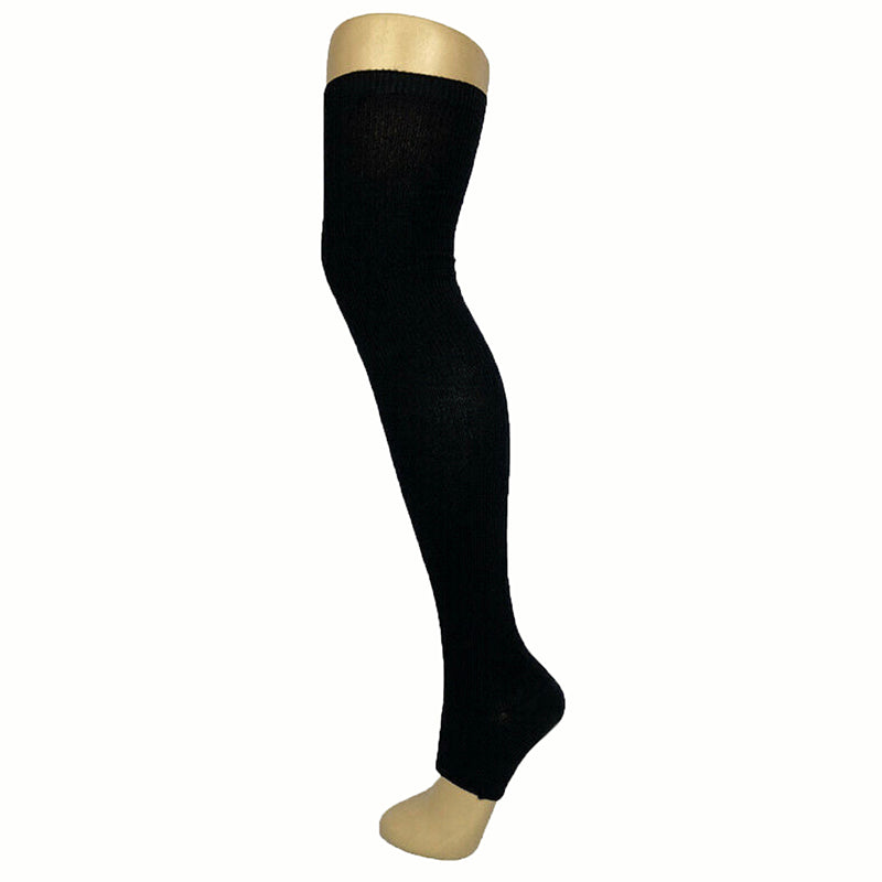 Black socks without toes thigh high