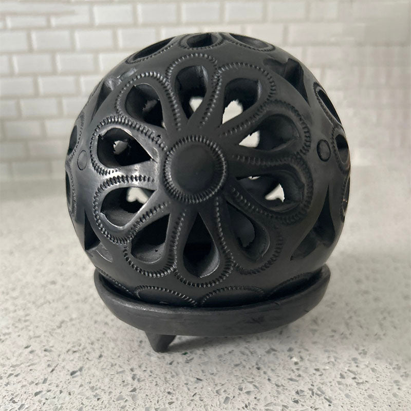 Load image into Gallery viewer, Mexican Hand Carved Black Mud Incense Burner
