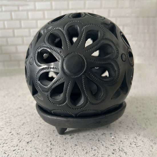 Load image into Gallery viewer, Mexican Hand Carved Black Mud Incense Burner
