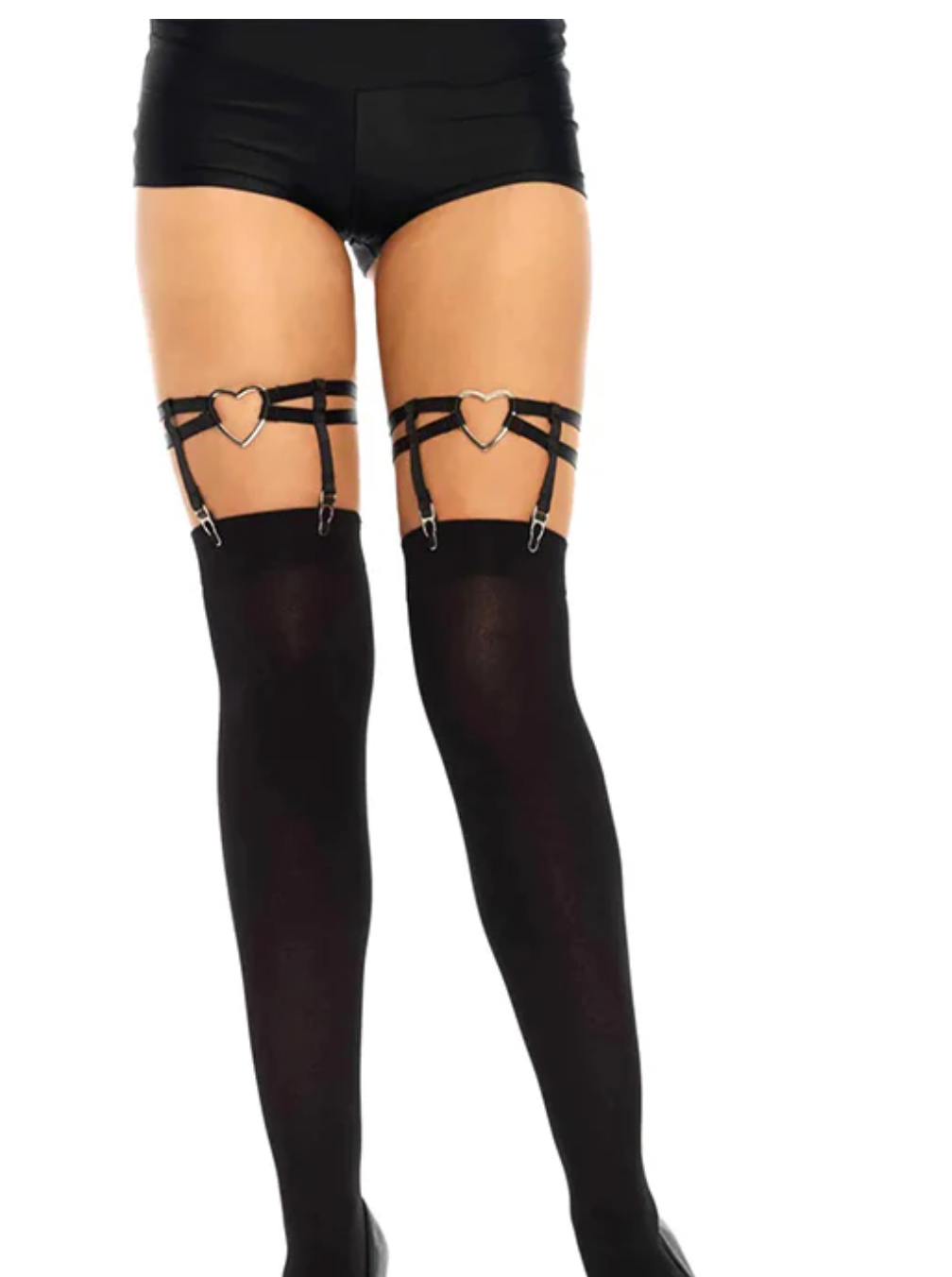 Leg Avenue Elastic Heart Single Pair Leg Suspenders