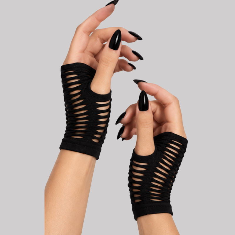 Flirt Slash Cut Fingerless Wrist Gloves