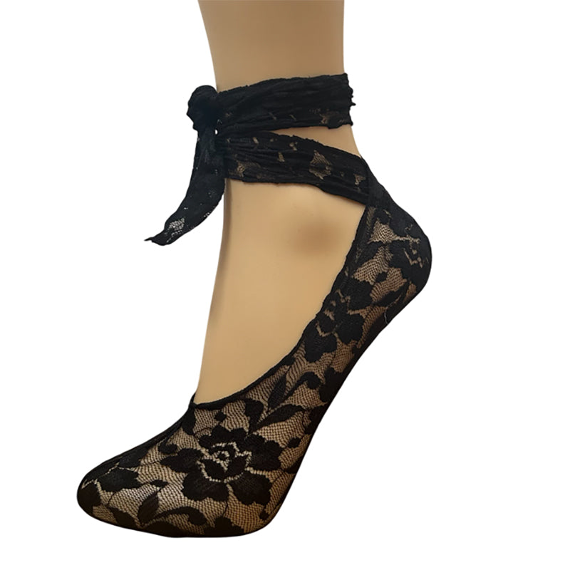 
                      
                        Memoi Dancer's Ankle Tie Lace Liner Socks
                      
                    