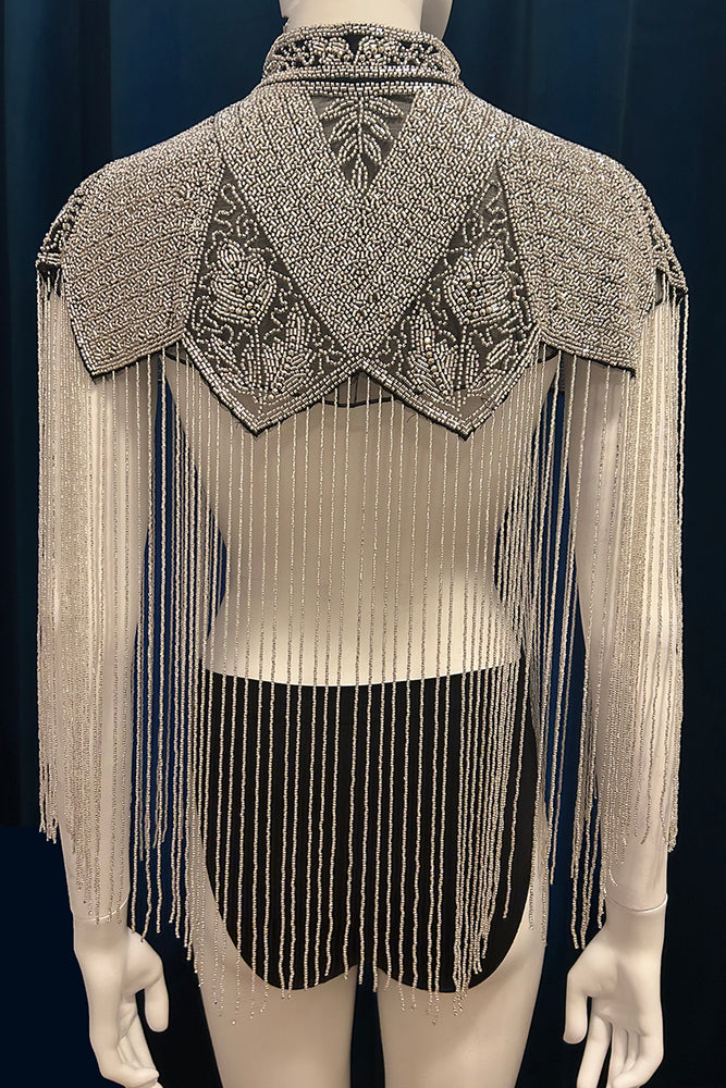 
                      
                        Vintage Style Glass Beaded Shawl With Fringe
                      
                    