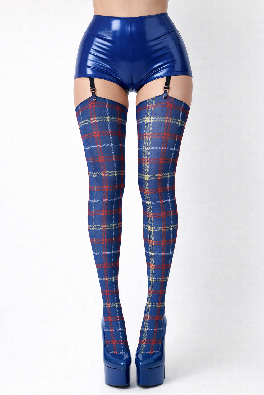70 Denier Opaque Tartan Print Stockings