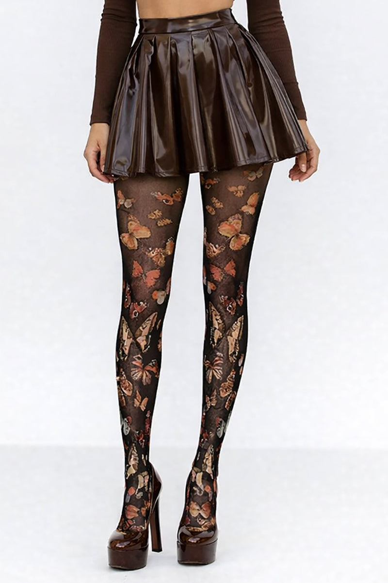 70 Denier Opaque Butterfly Print Tights