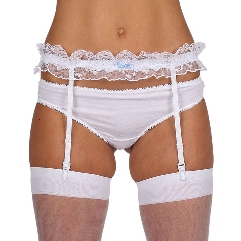 Garter Style Lace Suspender Belt with Bow