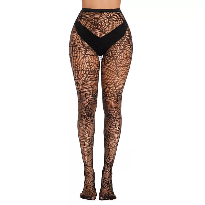 Soft Stretch Seamless Fishnet Cobweb Pattern Tights