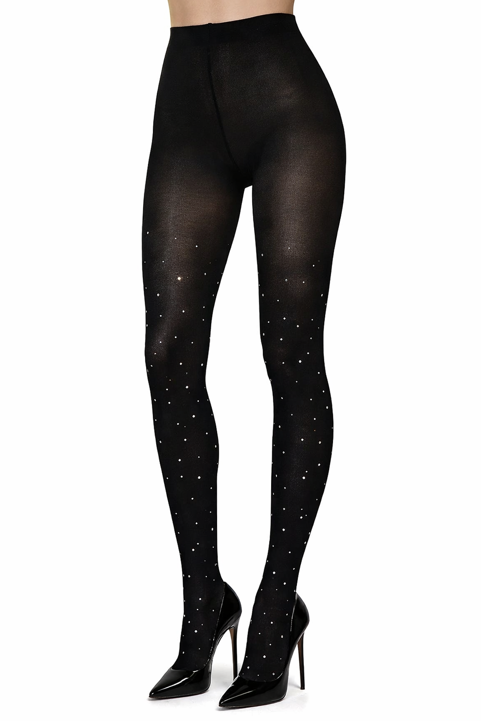 70 Denier Rhinestone Studded Opaque Tights - LEGGSBEAUTIFUL