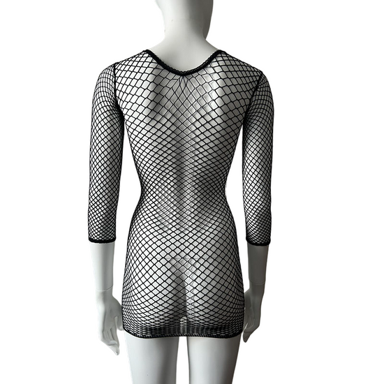 LUCID Long Sleeve Diamond Net Mini Dress