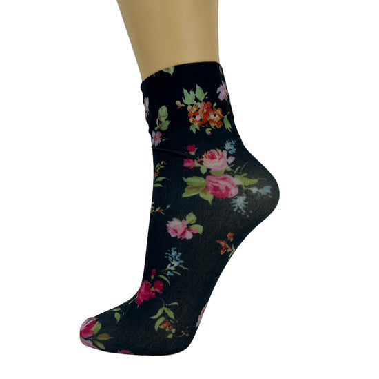 Pamela Mann Floral Print Ankle Socks