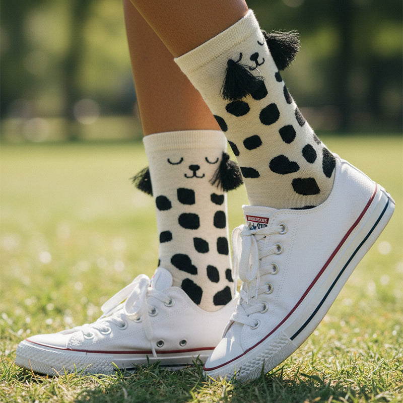 NOQ by Knittex Ankle Socks With Dog Face & Tassel Ears