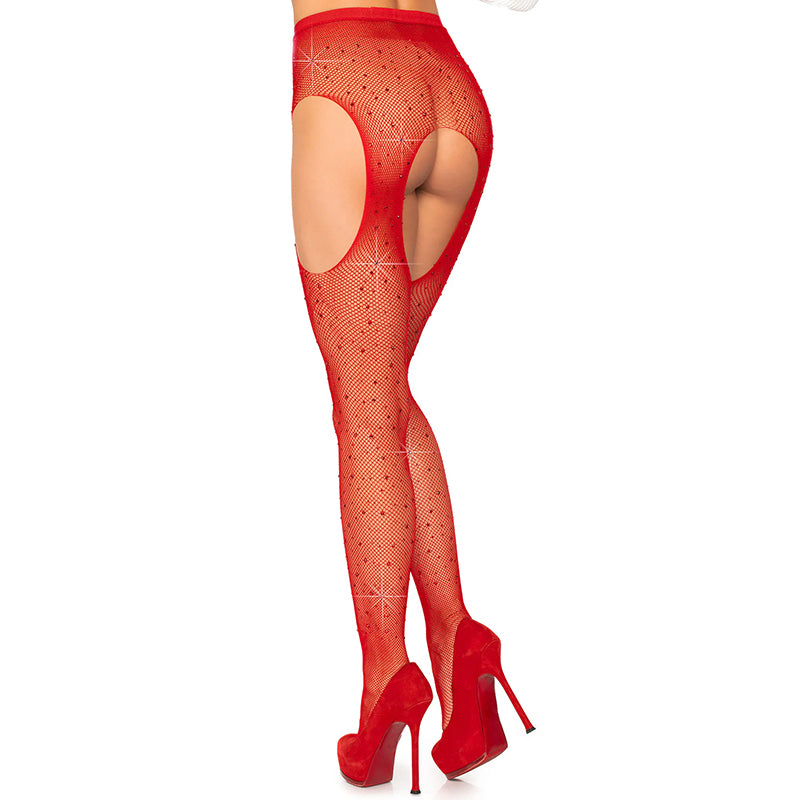 
                      
                        SHINE Fishnet Rhinestone Suspender Tights
                      
                    