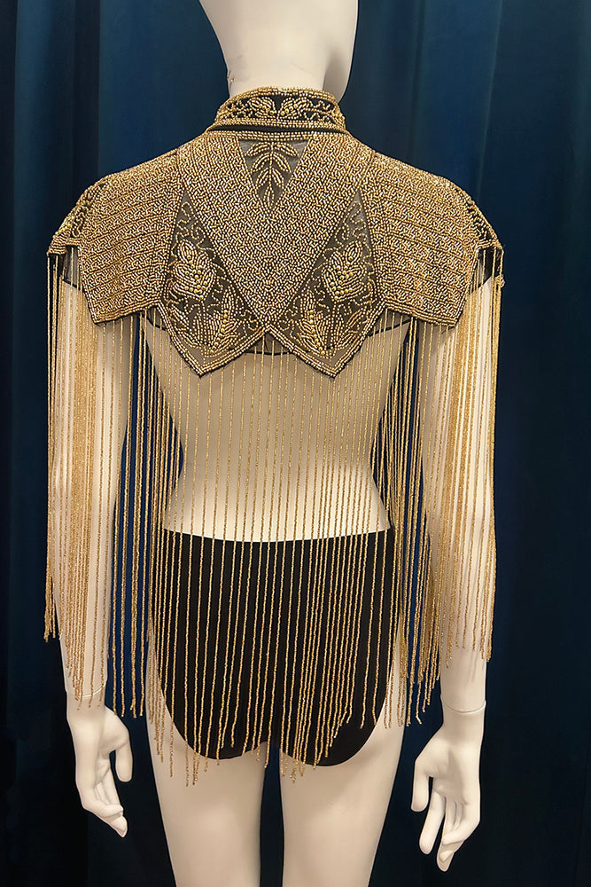 
                      
                        Vintage Style Glass Beaded Shawl With Fringe
                      
                    