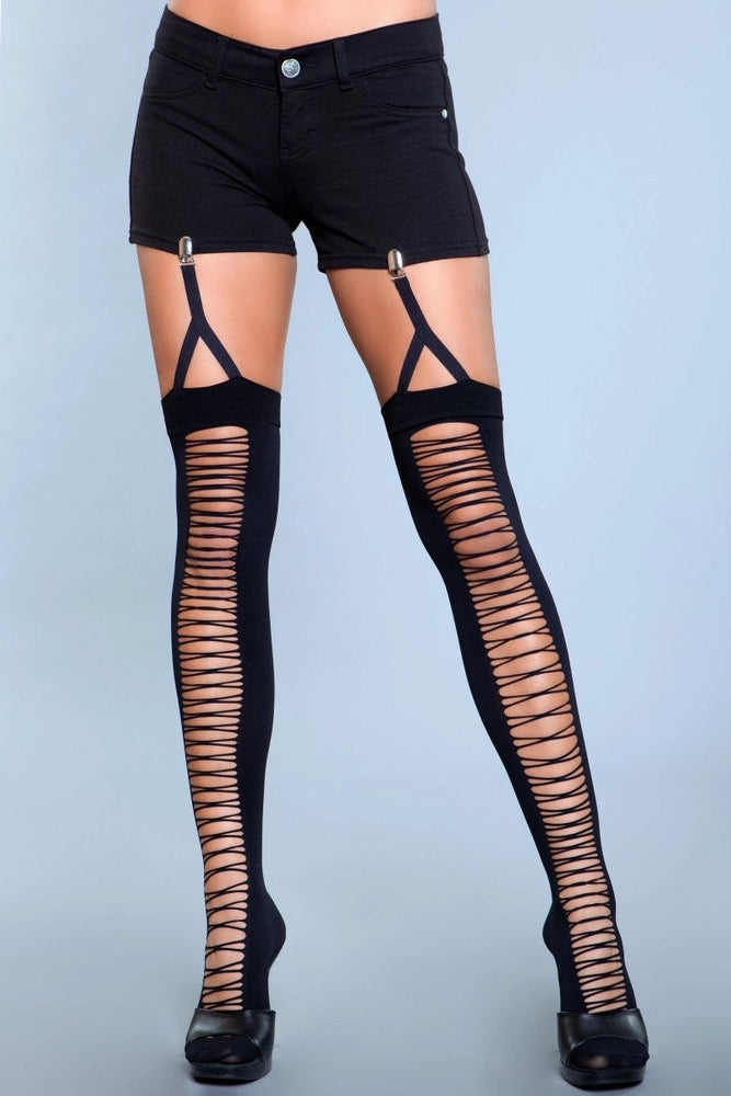 BeWicked Illusion Clip Garter Thigh Highs