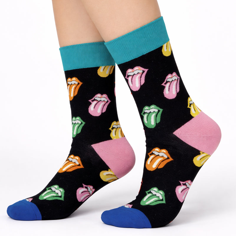 Cotton Blend Kiss Lips Ankle socks - LEGGSBEAUTIFUL