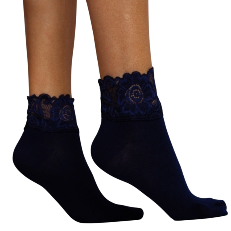 
                      
                        Milena Cotton Blend Lace Top Ankle Socks
                      
                    
