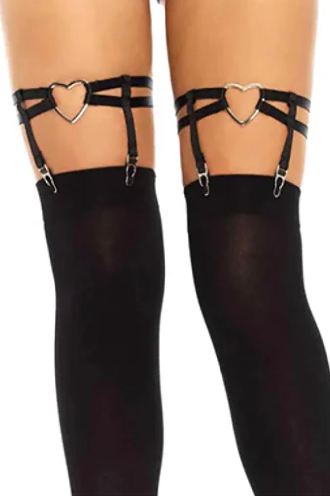 Leg Avenue Elastic Heart Single Pair Leg Suspenders