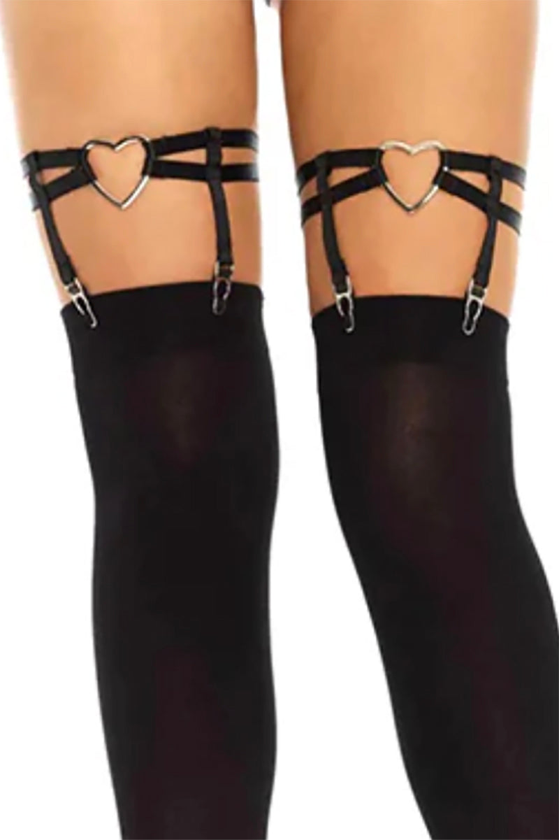 Leg Avenue Elastic Heart Single Pair Leg Suspenders