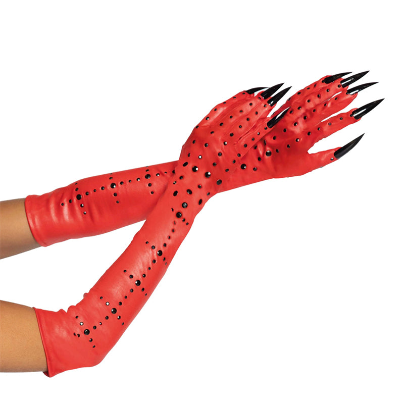 Leg Avneue Rhinestone Devil Claw Gloves