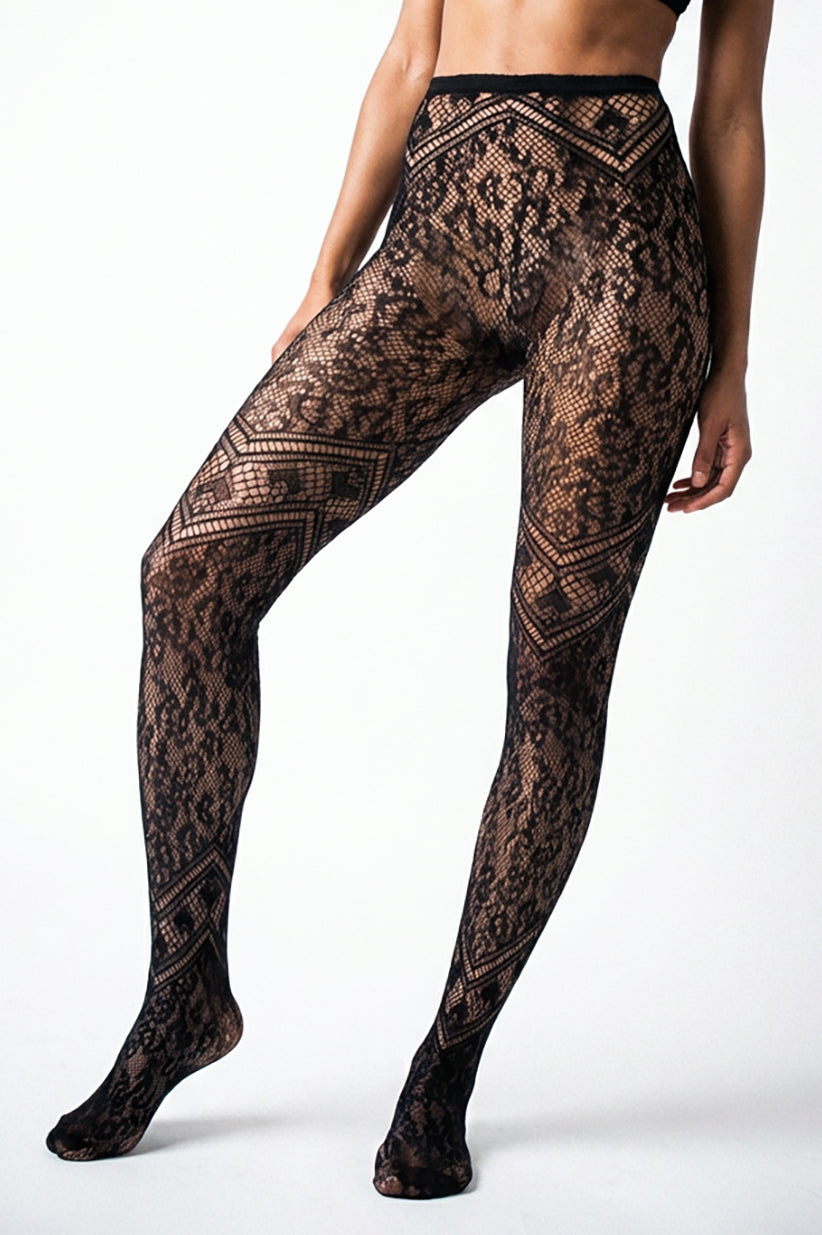 LeggsofLondon Leopard Print Fishnet Tights