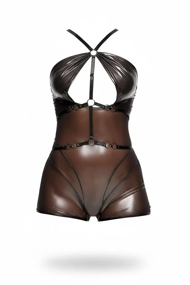 ForPlay Liquid Metal Metallic Mesh Romper