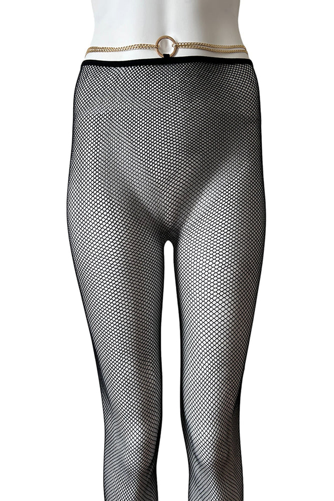 
                      
                        Fishnet Hipster Tights With Gold Waist Chain
                      
                    