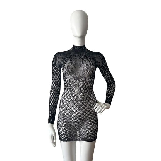 EYE CANDY Multi Net Long Sleeve Mini Dress