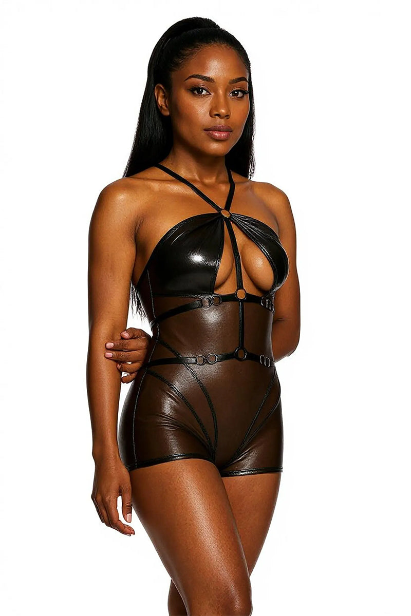 ForPlay Liquid Metal Metallic Mesh Romper