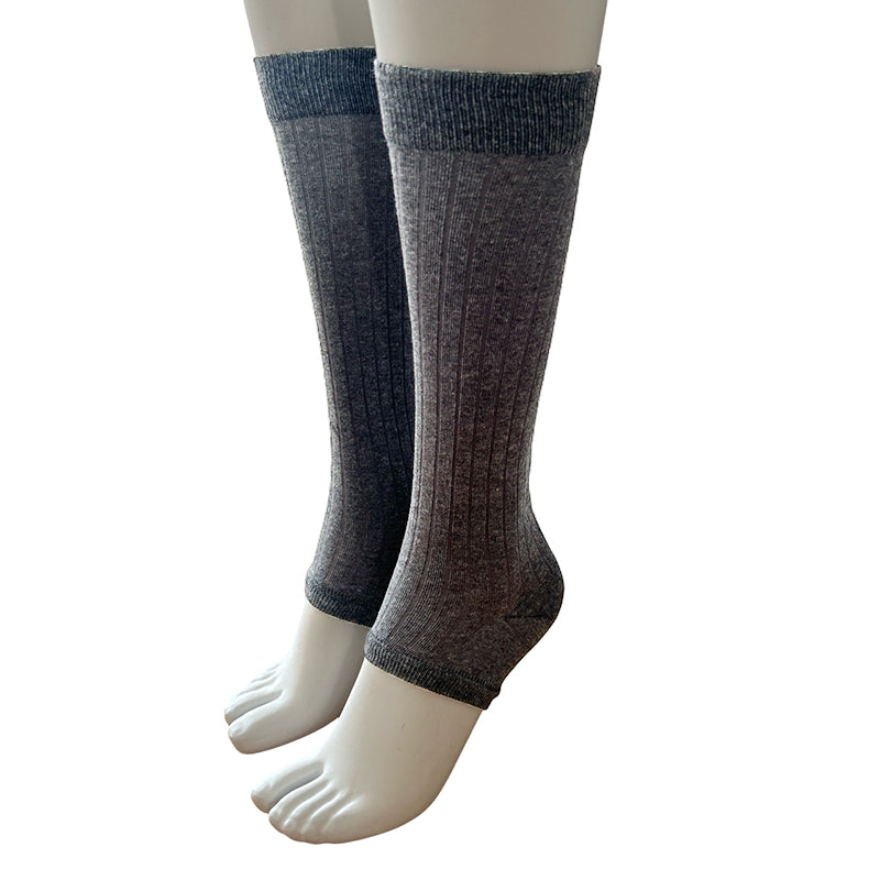 Cotton Blend Light Weight Open Toe Ribbed Knee Socks