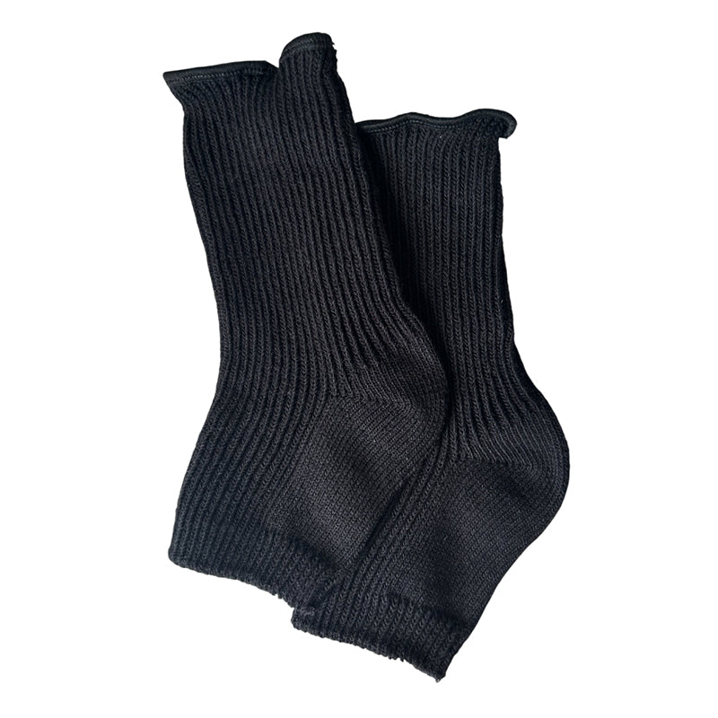 Cotton Blend Ribbed Toeless Ankle Socks