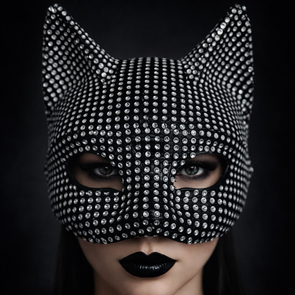 DISCO Cat 3D Rigid Rhinestone Mask