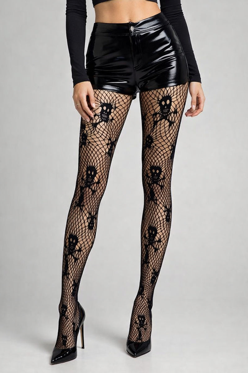 Diamond Net Skull And Bone Tights - LEGGSBEAUTIFUL