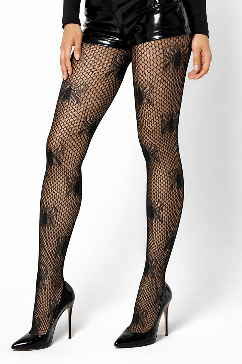 Spider Pattern Fishnet Tights