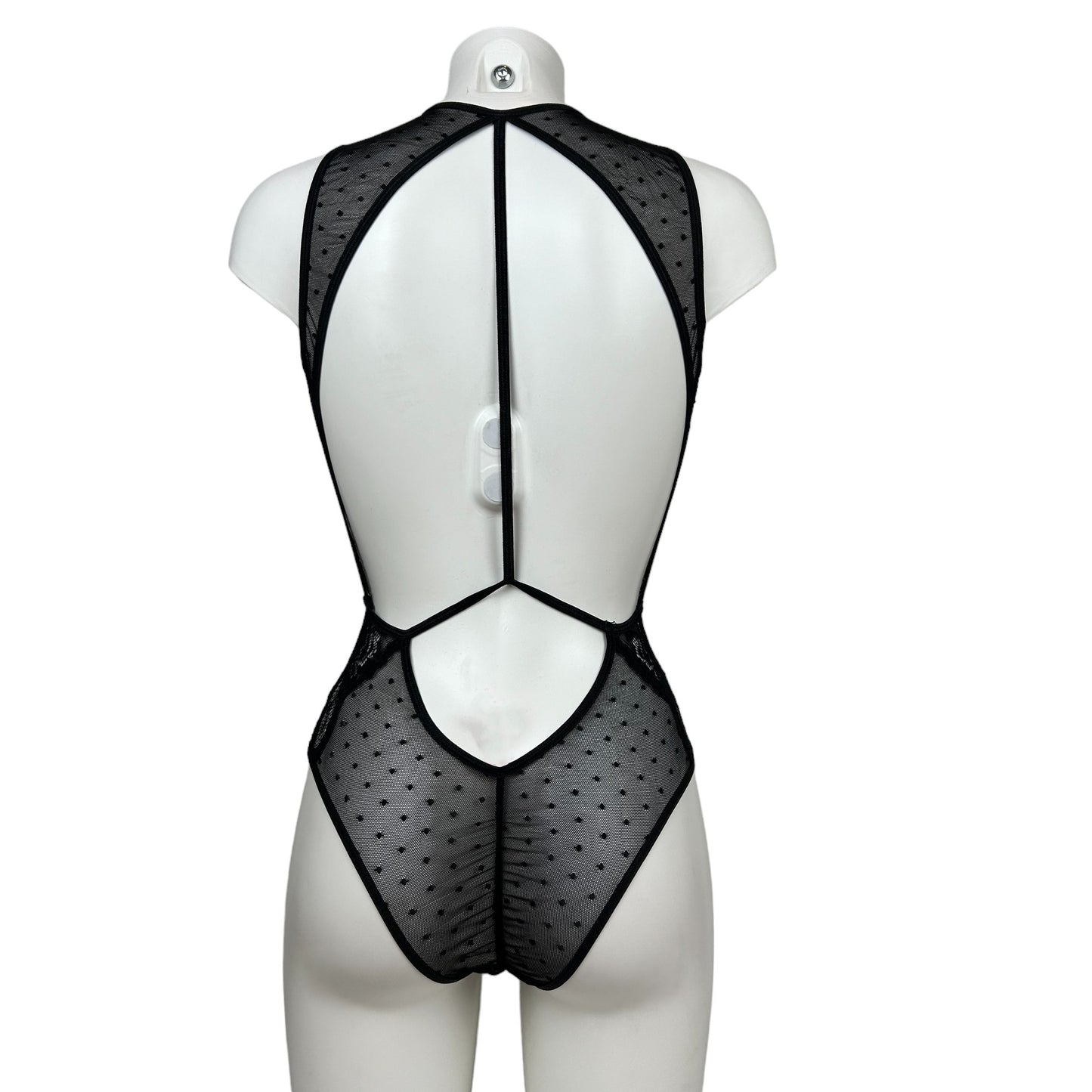 Load image into Gallery viewer, Leg Avenue Swiss Dot &amp;amp; Lace Sheer Keyhole Teddy
