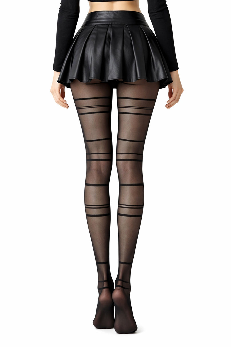 Pretty Legs Sheer Front Seam & Straps Tights - LEGGSBEAUTIFUL