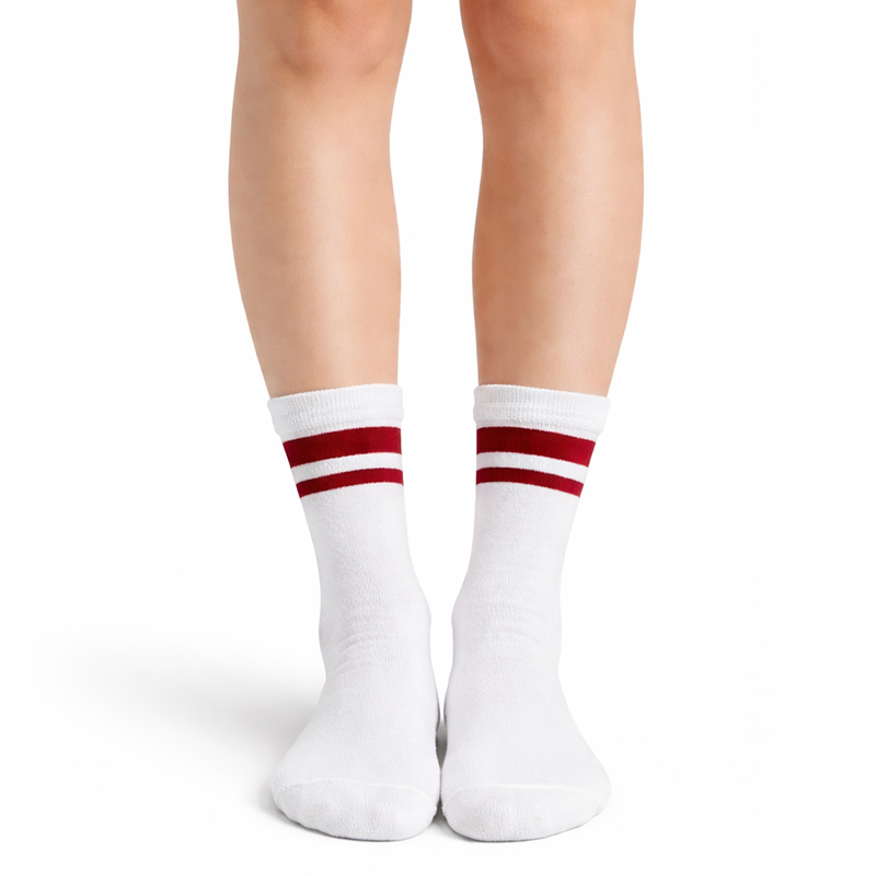 Cotton Blend Stripe Top Ankle Socks