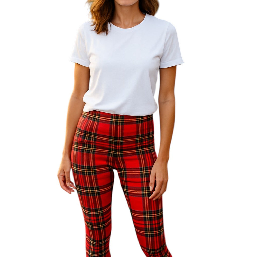 Soft Stretch Tartan Patterned Leggings