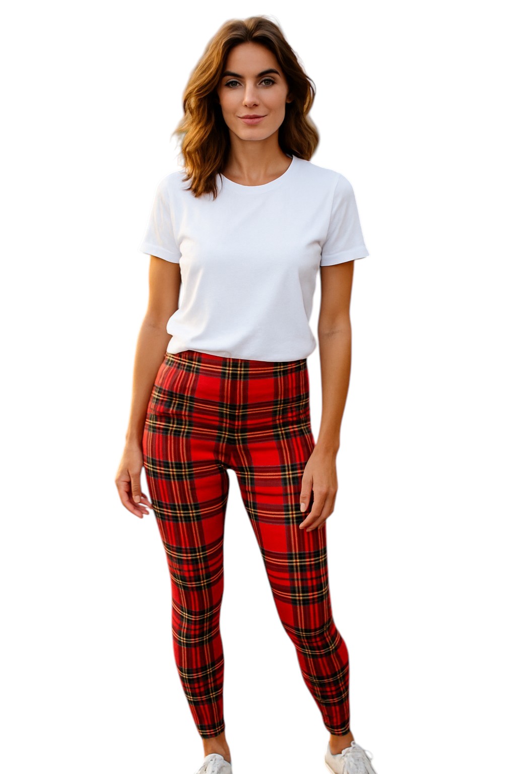 Soft Stretch Tartan Patterned Leggings