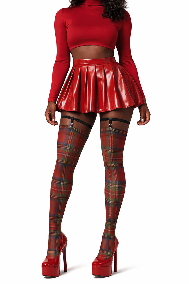 70 Denier Opaque Tartan Print Stockings - LEGGSBEAUTIFUL