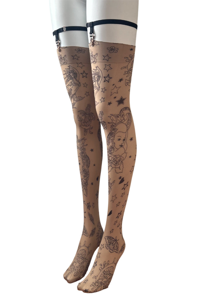 
                      
                        70 Denier Opaque Tattoo Print Stockings
                      
                    