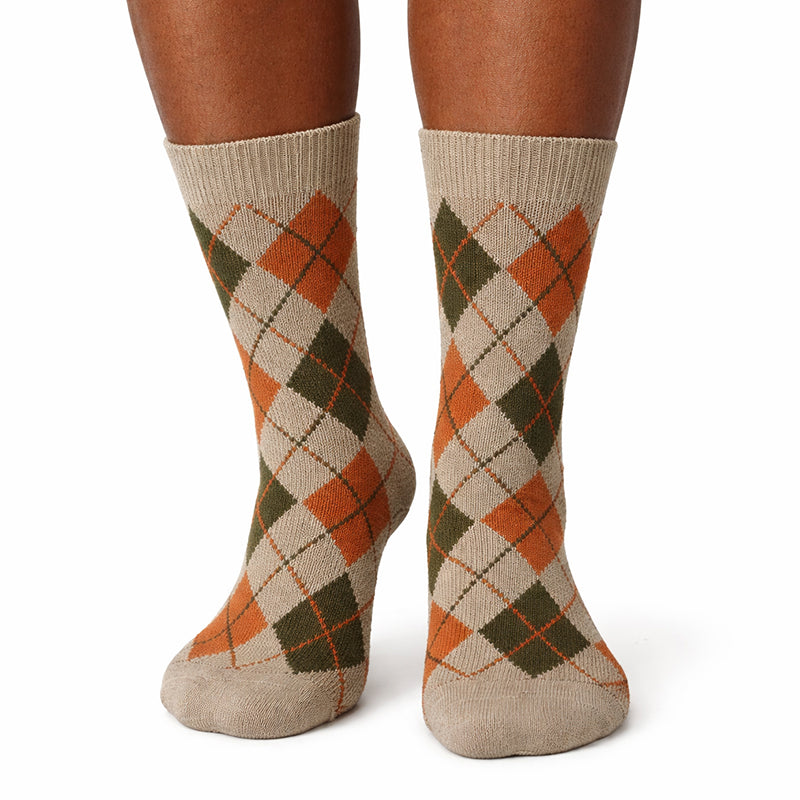 Cotton Blend Knit Argyle Ankle Socks - LEGGSBEAUTIFUL