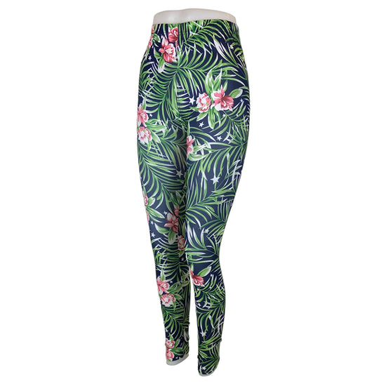 Tropical Print Elasticated Waist Leggings