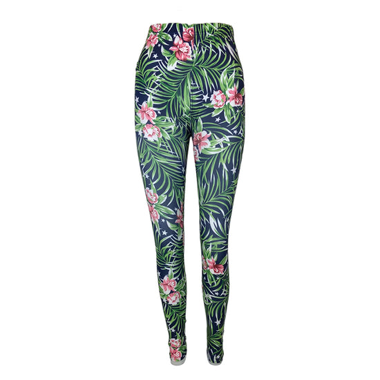 Tropical Print Elasticated Waist Leggings