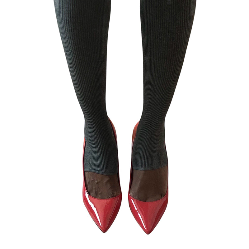 Cotton Blend Toeless Fine Ribbed Over the Knee Socks