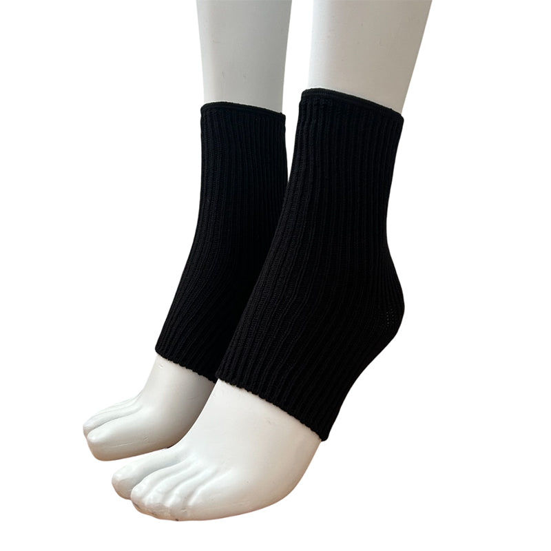 Cotton Blend Ribbed Toeless Ankle Socks
