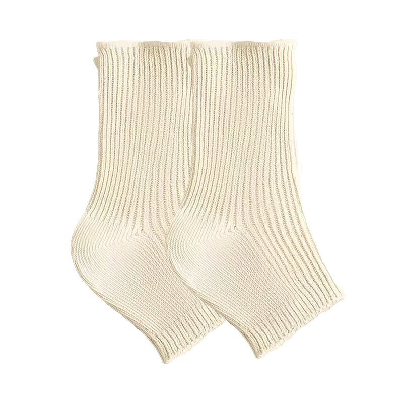 Cotton Blend Ribbed Toeless Ankle Socks