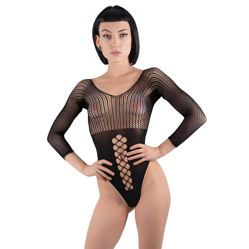 Music Legs Net Teddy With Cut Out Detailing