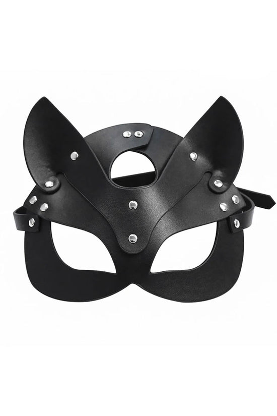 Naughty Kitty Vegan Leather Studded Cat Mask